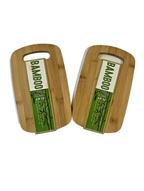 Bamboo Cutting Boards Set of 2 Kitchen Wood Chopping for Meat Veggies 9.75" x 6"
